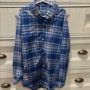 Vineyard Vines boys Blue Plaid Shirt